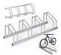 Monzana® Bicycle Stand For 4 Bicycles 30-65mm Tyre Width 30cm Wheel Spacing | Wheel Stands | Multi Bikes Stand | Freestanding Floor Or Wall Mountable Cycle Rack | Galvanised Parking Storage Secure