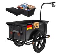 MONZANA® Bike Trailer, Mobility Scooter Trailer, with Black 90L Tub & Cover | Bicycle Cargo Trailers with Safety Hitch, Universal Tagalong Pet Dog Transport Trolley Cart, Pneumatic Tyres, Reflectors