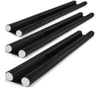 3x Draft Excluder Twin Draught Guard For Doors 95cm 37 IN Adjustable Door Insulation Cold Air Blocker Foam Stopper Black