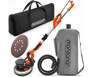 MONZANA® Drywall Sander, 750W Wall Sanders with LED, Vacuum Dust Collection | 7 Variable Speed, LED Light, with 12pcs Sanding Discs, Foldable Extendable Electric Sander for Walls and Ceiling 1750 RPM