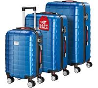 MONZANA® Exopack 3 Pcs Travel Suitcase Set | Luggage Set | Hard Shell Suitcase | ABS | 4 Spinner Wheels | Anti Scratch | Medium Large XL | TSA Security Locks | Cabin Trolley | Blue