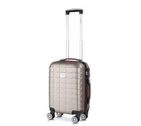 MONZANA® Exopack Hard Shell Suitcase | Medium | ABS Plastic Wheels | Hand Luggage Bag | Trolley Case with TSA Combination Lock | Telescopic Gel Handle | Lightweight | Champagne