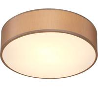 Monzana® Flush Ceiling Light, Taupe Fabric 38cm for 2X E27 Bulb Sockets