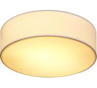Monzana® Flush Ceiling Light, White Fabric 38cm for 2X E27 Bulb Sockets