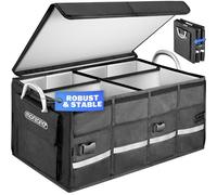 Car Boot Organiser with Lid Black 68L Insulated