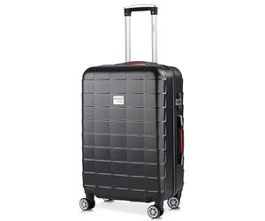 Monzana® Large Exopack Hard Shell Suitcase, ABS Plastic, 4 Wheels, Black