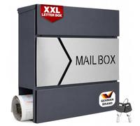 MONZANA® Letter Box Wall mounted Post Box Anthracite and Stainless Steel