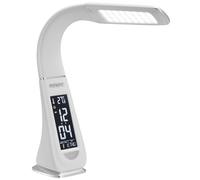 MONZANA® Lilly Smart Digital Desk Lamp | Digital Display | Time | Alarm Clock | Temperature | Calendar | Dimmable, 3 Brightness Settings | Bedside, Office, Table Light | White