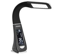 Table Lamp Lilly Black 50x9x65cm with Clock & Temperature Display