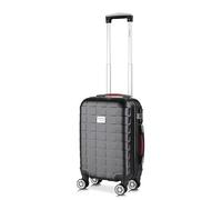 MONZANA® M Cabin Case 41L Black Hard Shell Trolley Case 4 Spinner Wheels | Small travel case for hand luggage with TSA lock, 360° spinner wheels, telescopic handle and organised 210D lined interior
