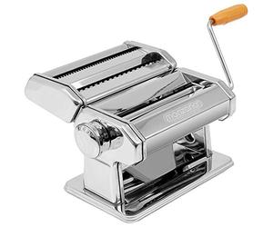 MONZANA® Manual Pasta Machine | Stainless Steel Pasta Maker | 9 Different Dough Thicknesses | 2 Dough Rollers | Table Clamp & Crank | Spaghetti, Tagliatelle, Lasagne, Cannelloni | Silver