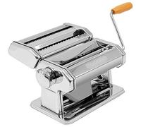 MONZANA® Manual Pasta Machine | Stainless Steel Pasta Maker | 9 Different Dough Thicknesses | 2 Dough Rollers | Table Clamp & Crank | Spaghetti, Tagliatelle, Lasagne, Cannelloni | Silver