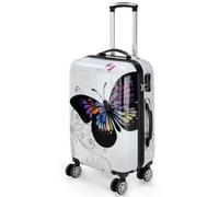 Monzana® Medium Hard Shell Suitcase 4 Wheels Hardshell 22" 22 inch Butterfly