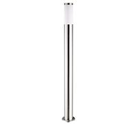 Monzana Modern Floor Light | Pillar Post Pathway Lighting for Garden | Lights for Driveway | 1 Metre Tall | Contemporary Outdoor Lantern Bollard | Stainless Steel | Silver