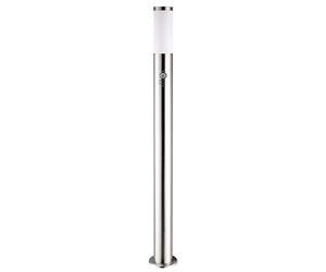 Monzana Modern Floor Light | Pillar Post Pathway Lighting for Garden | Lights for Driveway | 1 Metre Tall | Contemporary Outdoor Lantern Bollard | Stainless Steel | Silver with Motion Sensor