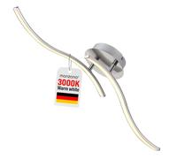 Monzana® Modern LED Ceiling Light, Satin Nickel, 3000K Warm White 15W | Bedroom ceiling lights for kitchen, hallway or living room; 3000K LED, satin nickel, IP20, 25,000h life