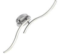 Monzana® Modern LED Ceiling Light, Satin Nickel, 3000K Warm White 15W | Living Room Ceiling Lights, 2 Wave Flame Design LED Bedroom Lights Kitchen Lamp 800 Lumens Light Fitting Living Room Lighting