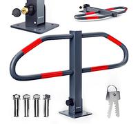 MONZANA® Parking Bollards Foldable Security Posts for Driveways Robust Garage Security Steel Post with Integrated Lock, 2 Keys | Bollard for Car Parking, Bollards for Driveway & Garages 47x18x70cm