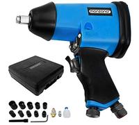 Monzana® Pneumatic 1/2' Impact Wrench Set | Compressed Air Powered Tools | 17 Piece Kit Extension Carry Case Rubberised Grip Powerful Heavy Duty 340 Nm Torque | 9-27mm Sockets