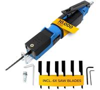 MONZANA® Pneumatic Reciprocating Saw Includes 6 Blades | Compressed Air Powered Tools Sheet Metal Cutter Body Saw | 8,500 RPM | Rubberised Handle | 1/4' Inlet | Adjustable Stop Bracket