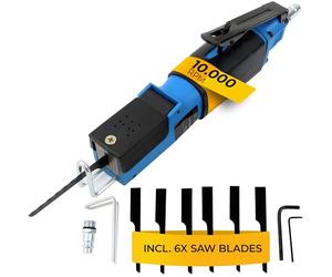 MONZANA® Pneumatic Air Reciprocating Saw, Air Saw Includes 6 Blades | Pneumatic Tools, Compressor Powered Tools, Sheet Metal Cutter, Body Saws, 8,500 RPM, Rubberised Handle, 1/4", Adjustable Stop