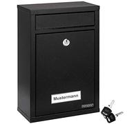 MONZANA® Post Box Wall Mounted Letter Boxes Lockable Includes 2 Keys Black