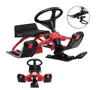 Child Steering Sledge Foot Brake Sled Red max 75kg