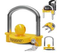 Monzana Trailer Caravan Hitch Lock For Common 50mm Fitting Heads Easy Installation Theft Protection Security Inc. 2 Keys