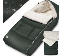 MONZANA® Baby Footmuff Cosytoes | Universal Pushchair Stroller Buggy Pram Car Seat | Converts to Changing Mat | Fleece Lined | Winter Warmth | Water-Resistant | Windproof | Green/Grey