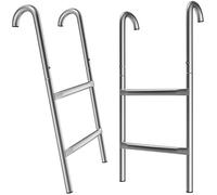 DEUBA® Universal Trampoline Ladder Fits Most Trampolines | 66cm | 2 Steps | Easy Access | UV-Resistant, Hanging Easy Flexible Installation | Metal Safety Ladder Entry Ladder | 66x30x12cm