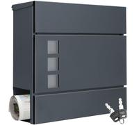 MONZANA® Wall Mounted Post Box, Modern Design, Newspaper Slot, Anthracite