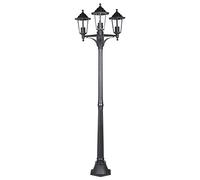Monzana® Willow Triple Lantern Garden Lamp Post | Outdoor Patio Light with E27 3 Bulb Fittings | 176cm High | Weatherproof Aluminium Lighting with IP44 Protection | Anthracite