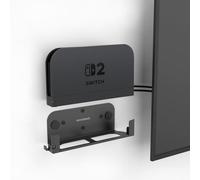 Monzlteck Wall Mount Bracket for Switch 2 Dock, Left Side TV Mount, Metal Construction, Space-Saving Design
