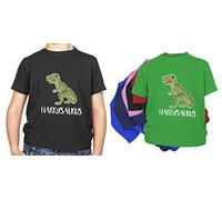 Moo and Ruff Clothing Personalised Kids Name Dinosaur T Rex T Shirt 100% Cotton Perfect Present Gift for Birthday, Christmas (Red, 12-14 Years Old)