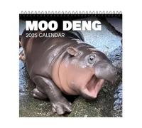 Moo Deng Calendar 2025,Funny Moo Deng Hippo Calendar 2025,Cute Moo Deng Hippo Pygmy Hippo Moo Deng Calendar 12 Month Planner New Year Calendar for Home Office,Christmas Calendar Gift for Hippo Lovers