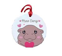 Moo Deng Christmas Ornament, cute Moo Deng decorations, Moo Deng home decorations, creative decorations (A)