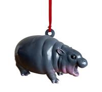 Moo-Deng Hippo Resin Hanging Ornament, Cute Pygmy Pendant for Home Wall Decor, Creative Unique Hanging Ornament for Hippo Lover
