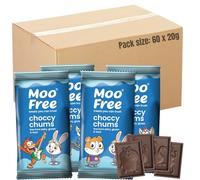 Moo Free Choccy Chum Surprise Bulk Buy 20g Vegan Chocolate Bars - Dairy Free, Gluten Free, Soya Free Milk Chocolate - Individually Wrapped Kids Party Bag & Easter Hunt Treats (60x)