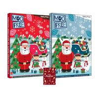 Moo Free Choccy & White Choccy Advent Calendar Bundle - Dairy Free, Vegan, 2 Pack, 70g Each - Christmas Countdown Treats for Kids & Adults + Free Christmas Card by Find and Grab
