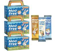 Moo Free Easter Egg Hunt Kit 90g with Mini Bar 20g - Dairy Free Vegan Easter Chocolate - Gluten Free, Soya Free Kids Easter Treats for Egg Hunts, Party Bags & Family Gifts (3Hunt Kit + 3Bar)