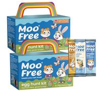Moo Free Easter Egg Hunt Kit 90g with Mini Bar 20g - Dairy Free Vegan Easter Chocolate - Gluten Free, Soya Free Kids Easter Treats for Egg Hunts, Party Bags & Family Gifts (2Hunt Kit + 3Bar)