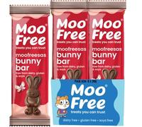 Moo Free Moofreesas Bunny Bar Bulk Multipack 30g | Dairy Free Vegan Choccy Rocks | Gluten & Soya Free | Easter, Kids Party Bags & Christmas Stocking Filler (6 pack)