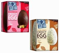 Moo Free Moofreesas & Cookie Crunch Easter Eggs | Large Eggs- 135g Each | Includes An Easter Postcard | Free From Dairy, Egg, Gluten, Vegan, Halal, Nuts, Palm Oil | Rare Items