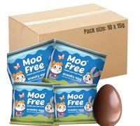 Moo Free Sneaky Eggs Bulk Buy 15g Individually Wrapped Vegan Easter Eggs - Dairy Free, Gluten Free, Soya Free Milk Chocolate - Kids Egg Hunt, Party Bags & Family Treats (10 Pack)