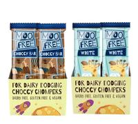 Moo Free Vegan Chocolate Gift Box Dairy Free & Gluten Free - Kids Sweets Treat Box Snacks - Chocolate Gift for Birthday, Halloween, Easter, Christmas (20 Pack, White & Milk 20g)
