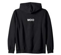Moo Funny Farm Animal Cow Sound Men Women Expression Zip Hoodie