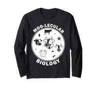 Moo-Lecular Biology Cow Petri Dish Funny Microbiology Long Sleeve T-Shirt