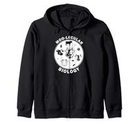 Moo-Lecular Biology Cow Petri Dish Funny Microbiology Zip Hoodie