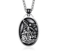 MOO&LEE St Michael Pendant for Men The Archangel Michael Necklace Patron Saint Medal with 24 Inch Stainless Steel Chain
