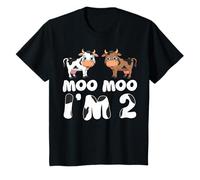 Moo Moo I'm Two Cute Cow 2nd Birthday Cows Gift T-Shirt
